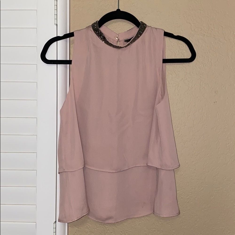 Pink Sleeveless Sparkle Top
